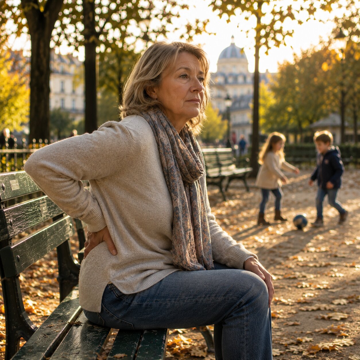 Femme souffrant de douleurs lombaires
